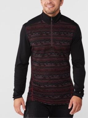 Smartwool Merino Sport 250 Baselayer Long Sleeve 1/4 Wool Quarter Zip Sweater M